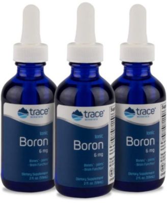 Liquid Ionic Boron | 6 mg Boron | Supports Normal Bone Metabolism, Brain Function & Joints | with Ionic Trace Minerals, Magnesium + Chloride | 144 Servings, 2 fl oz (3 Pack)