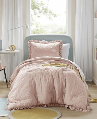 Phoebe Diamond Quilted Ruffle Edge 2-Pc. Comforter Set, Twin/Twin XL