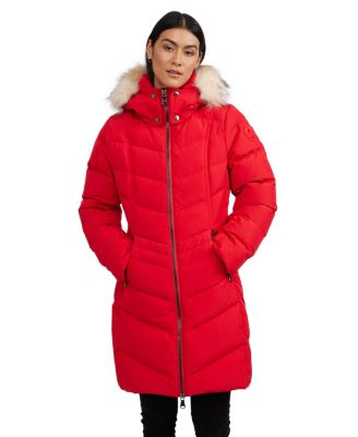 Women’s January Down Chevron Puffer with Detachable Hood Fur