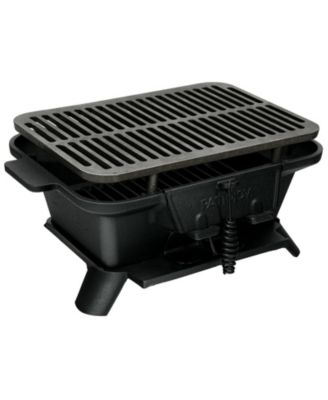 100% Cast Iron Hibachi Grill with Grill Grate Lifter