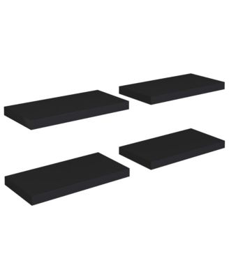 Floating Wall Shelves 4 pcs Black 19.7″x9.1″x1.5″ MDF