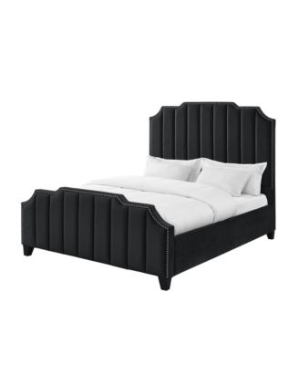 Aizen Velvet Platform Bed Queen Size