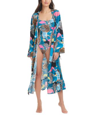 Women’s Long Tie-Waist Beach Robe Cover-Up