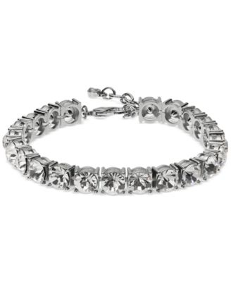 Silver-Tone Crystal Tennis-Style Flex Bracelet, Created for Macy’s