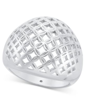 Silver-Tone Cage Dome Statement Ring, Created for Macy’s