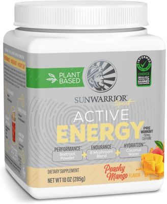 Active Energy Pre-Workout Plus Hydration Powder, Peachy Mango Flavor, 285g