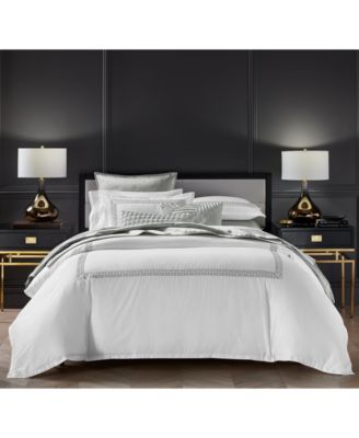 Chain Links Embroidery 100% Pima Cotton Duvet Cover Set, Full/Queen, Exclusively at Macy’s