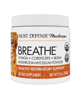 Breathe Powder – Immune & Respiratory Support Mushroom Supplement – Herbal Lung Health Support Supplement with Chaga, Reishi & Cordyceps – 3.5 oz (66 Servings)