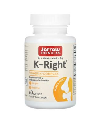 K-Right – Vitamin K-Complex (K1, MK-4, MK-7, D3) – 60 Servings (Softgels) –