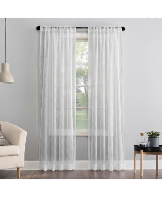 Tamaryn Embroidered Trellis Sheer Rod Pocket Curtain Panel