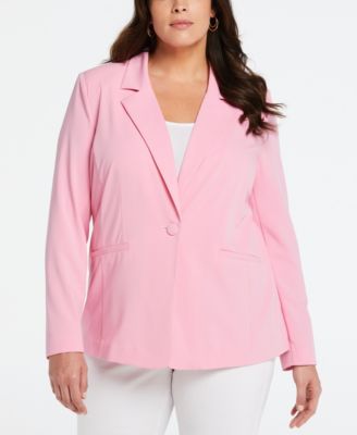 Plus Size Single Breasted Blazer Jacket