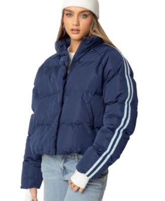 Womens Sherry Side Striped Puffer Jacket