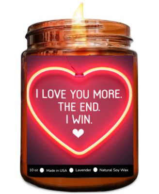 “I Love You More” Lavender Scented Soy Wax Candle, 10 oz.