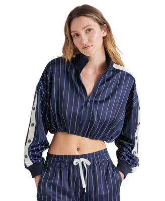 Women’s Beckham Cropped Striped Zipper Jacket