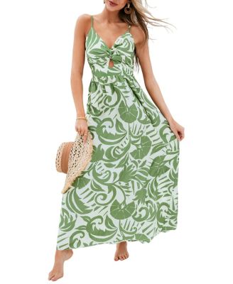 Women’s Sunset Shores Tropical Print Maxi Beach Dress