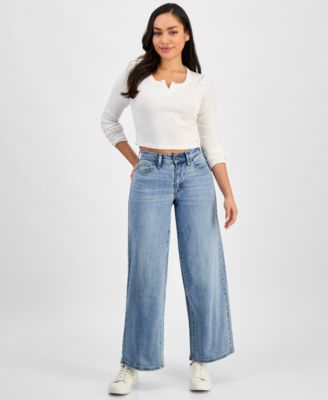 Petite Houston High-Rise Wide-Leg Jeans