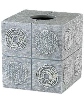 Galaxy Circle Shimmering Metallic Resin Tissue Box Cover