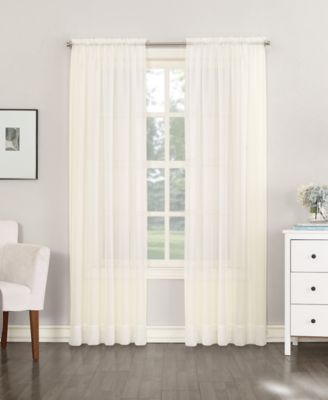 Sheer Voile Rod Pocket Curtain Panel